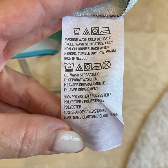 Blue Aqua White Striped button up collared shirt size XXS Denim and Company - Picture 10 of 11